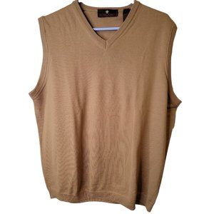 Toscana Large Mens Sweater Vest Beige 100% Merino Wool Made in Italy